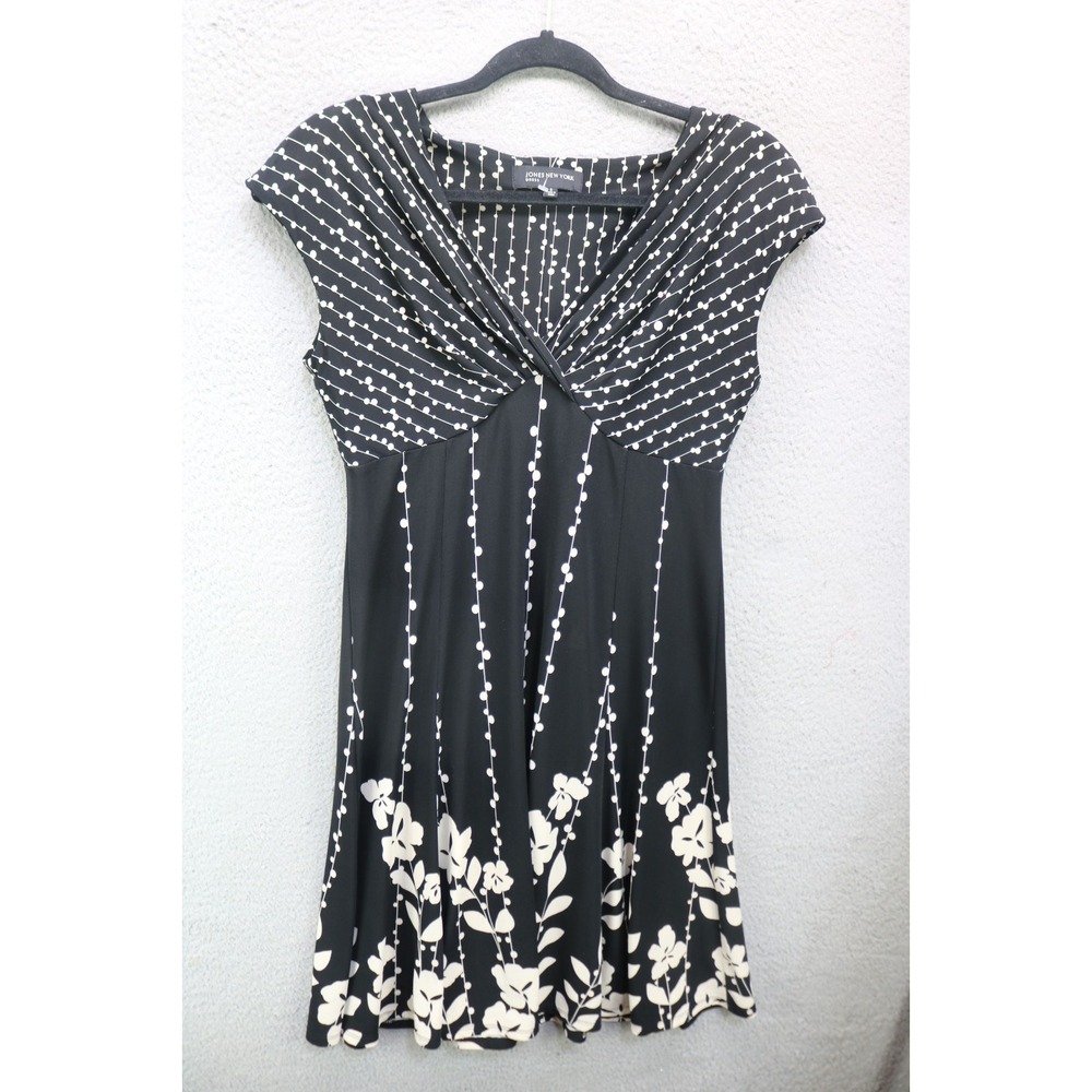 Vtg. Jones New York Sleeveless Babydoll Dress-Dark Florals-Sz 8-Fairy-Whimsigoth